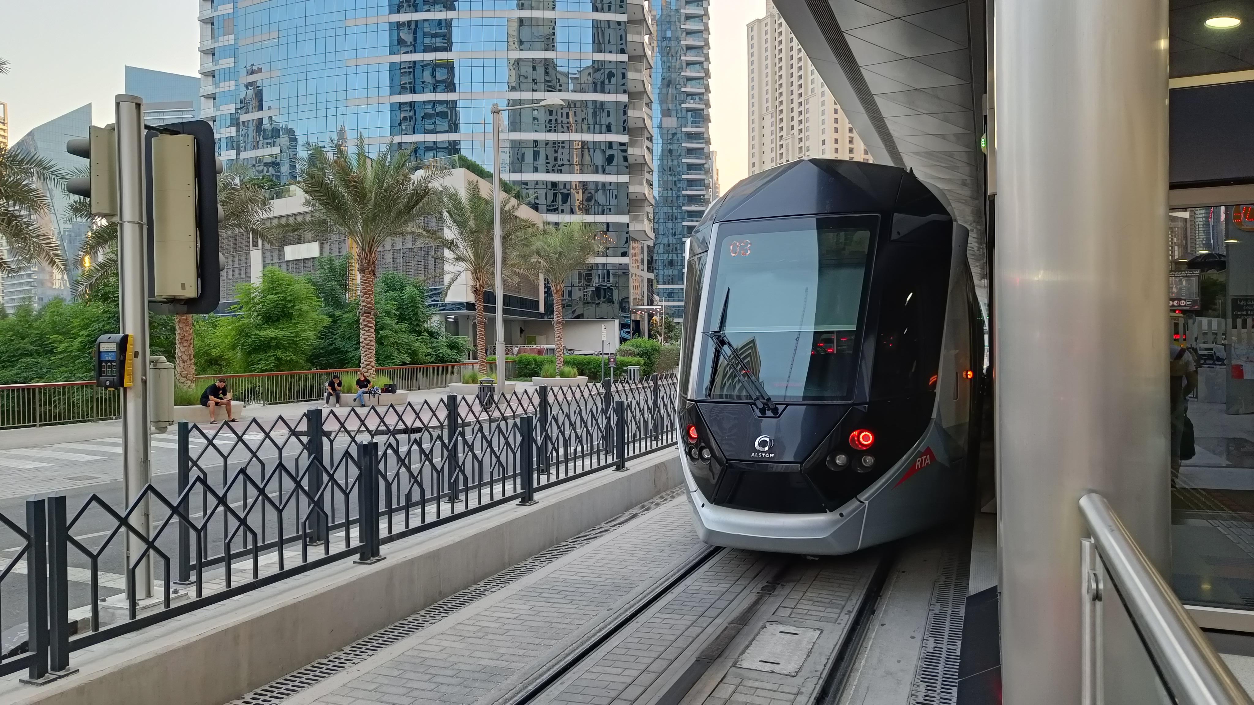 Dubai Metro train and station - efficient public transportation system for tourists