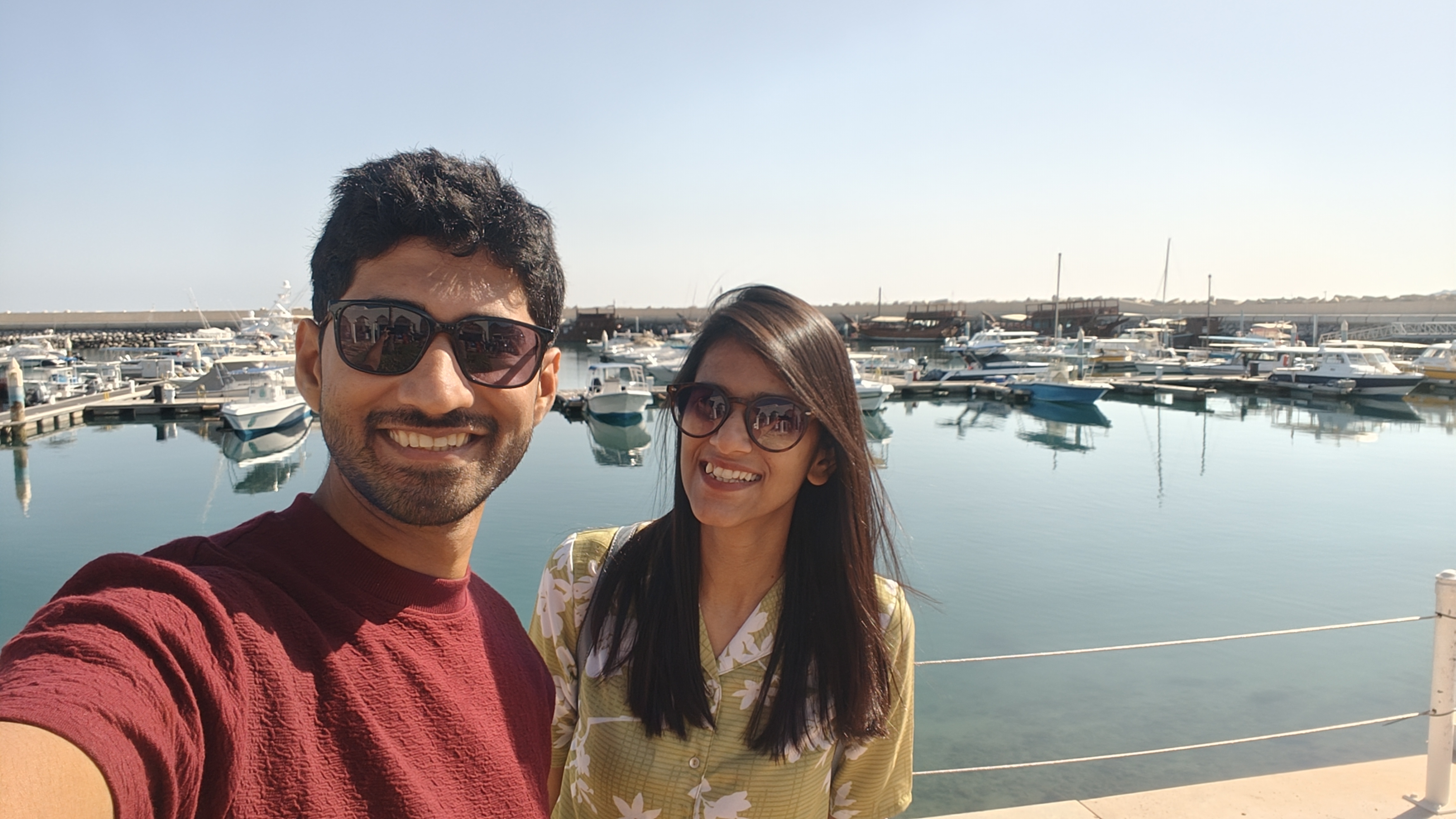 That's us getting ready for the dolphin watching experience at Marina Bandar