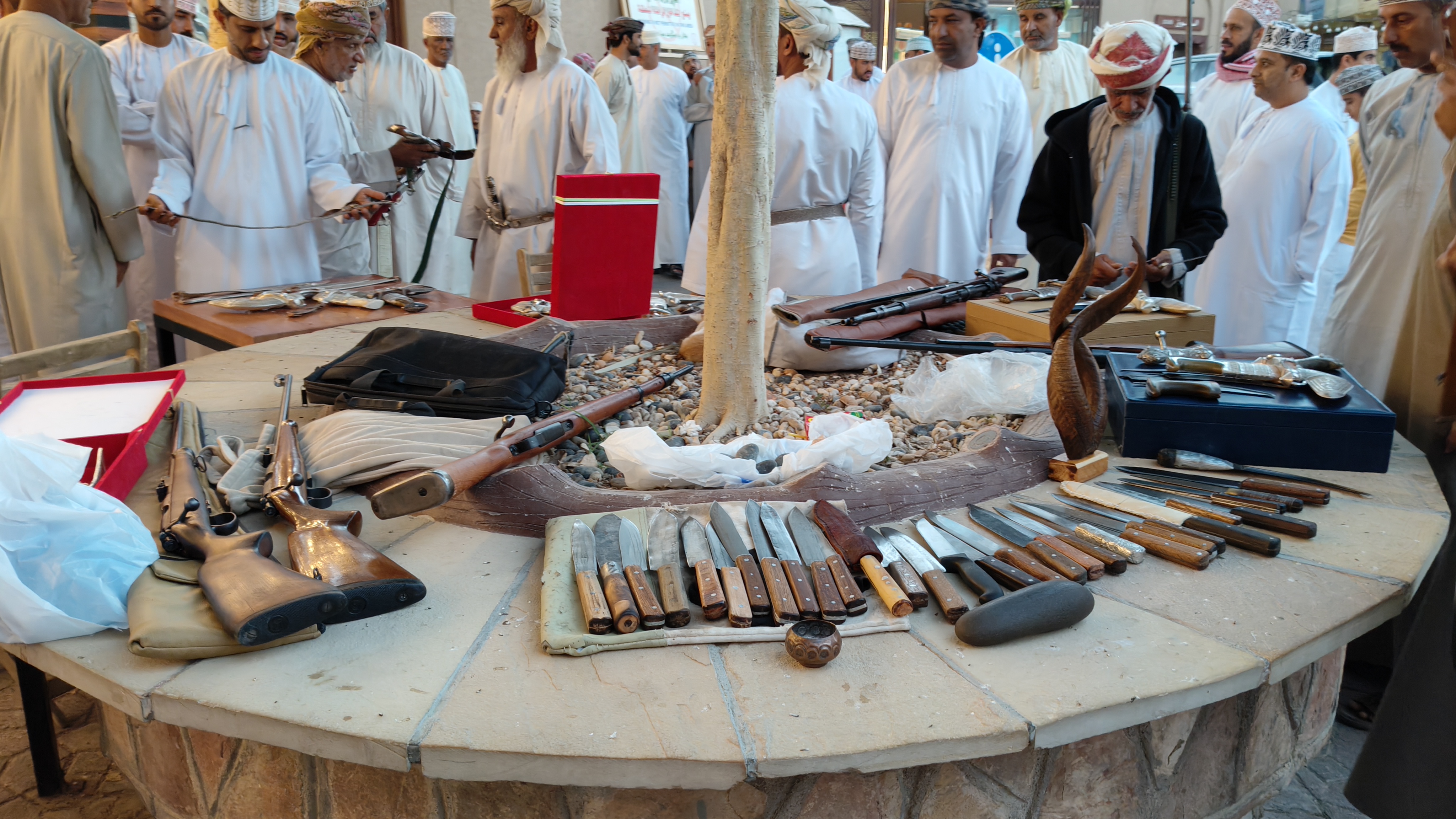 Friday morning had locals bring in knives and swords for sale at Nizwa Souk