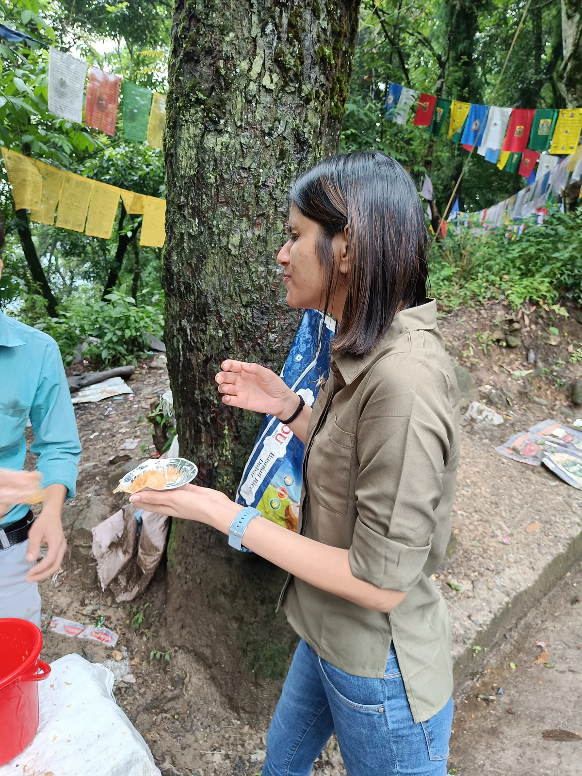 Authentic local Sikkimese pani puri street food with mountain spices and flavors