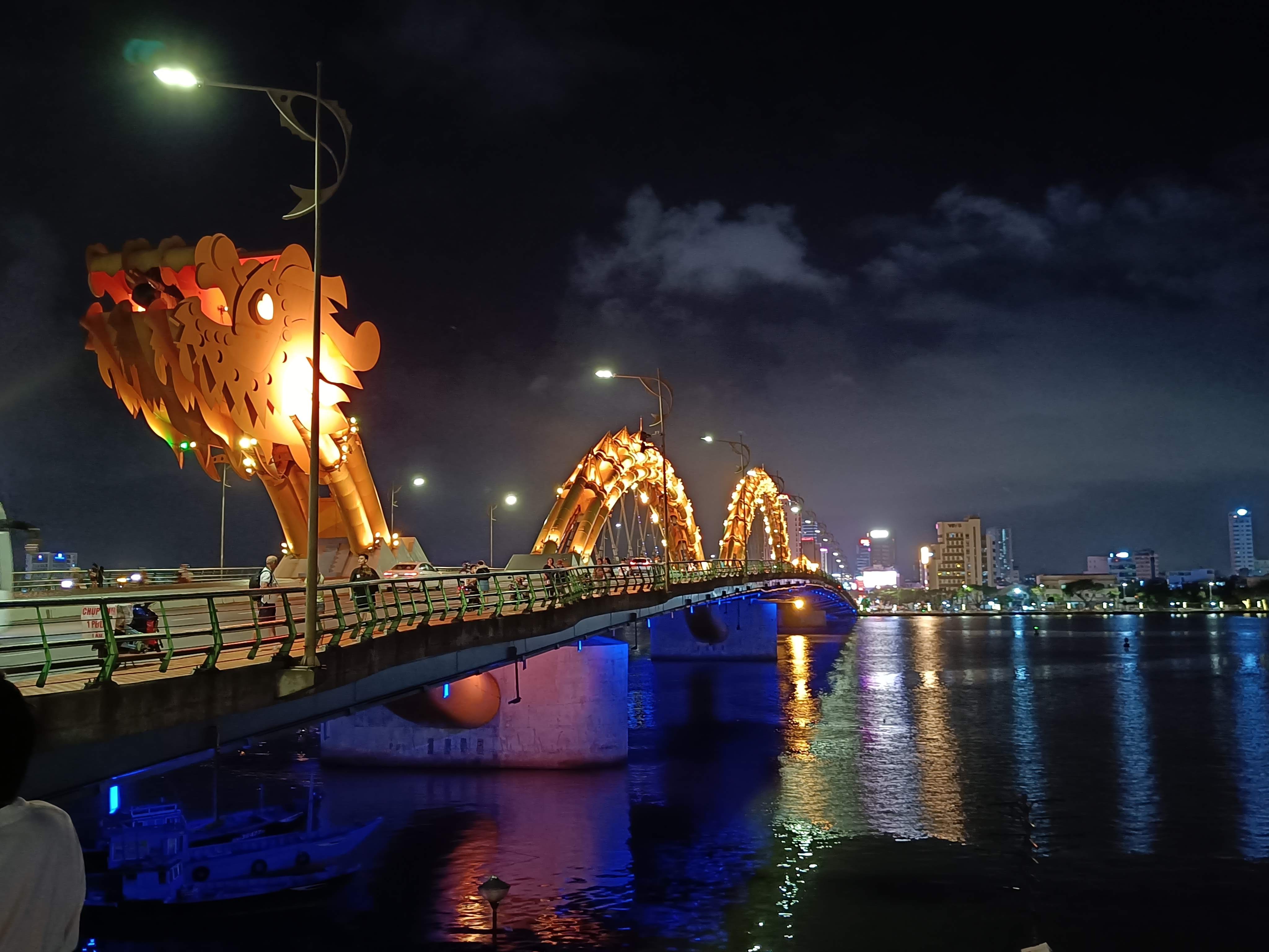 Modern skyline of Da Nang with impressive bridges and riverfront development in central Vietnam